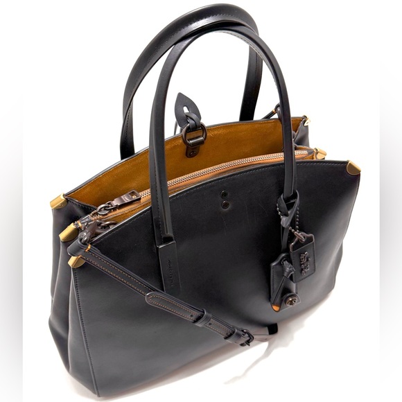 Coach 1941 Cooper Carryall Black Glovetanned Leather Satchel Top Handle - Picture 15 of 16